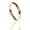 3mm Gold Color Smooth Light Stainless Steel Finger Rings for Women
