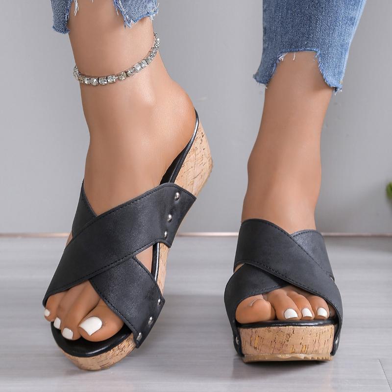 Sandals Women Shoes Summer Platform Heels Women Shoe Slip on Women's Sandals Wedge Walking Shoes Soft Female Footwear Slipper