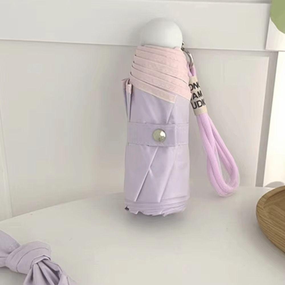 Ultralight Sun Shade Umbrella Wind Resistant Mini Sun Umbrella Manual Folding Rain Umbrella  Summer