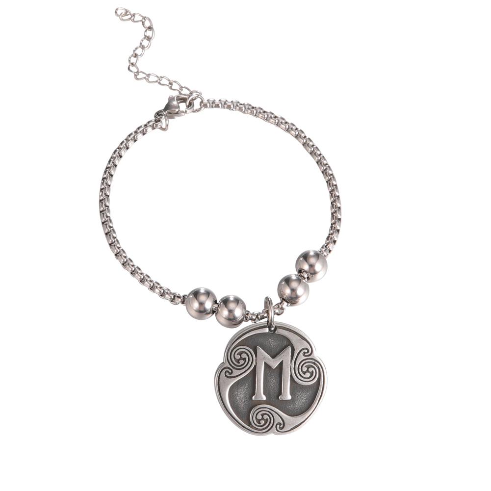 Vintage Norse Runes Bracelet for Men Stainless Steel Box Chain Mysterious Nordic Viking Rune Bangles Amulet Jewelry Gift