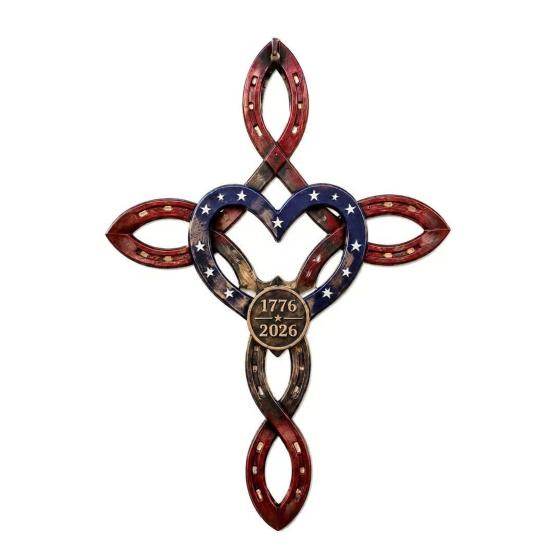 Metal Pendant for Independence Day 250th Anniversary American Flag Rustic