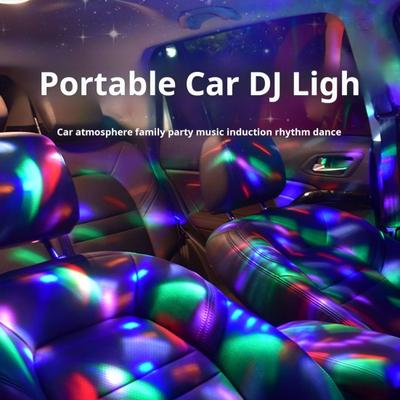 Adjustable Car Disco Ball Super Bright USB Rechargeable Mini Size Portable Sound Activated Multicolor Car Disco Light