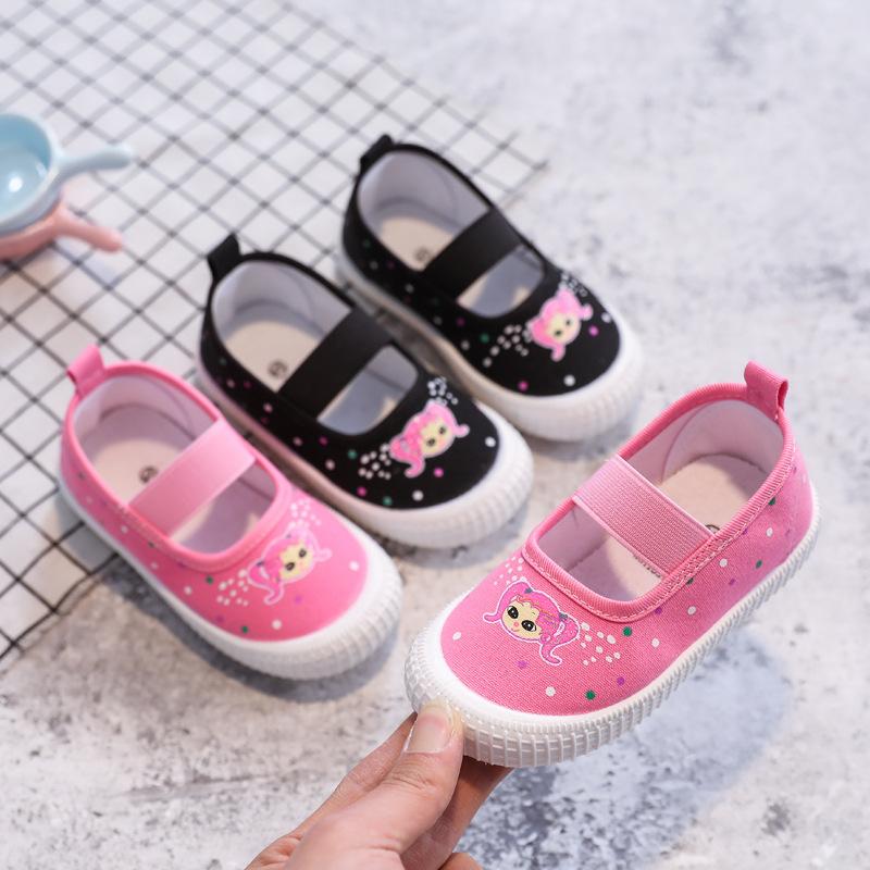 Zapatillas Cartoon Girl Shoe Autumn New Breathable Canvas Shoe Flat Sole Single Shoe Printed Casual Shoes Kid Shoes Zapatos Niña