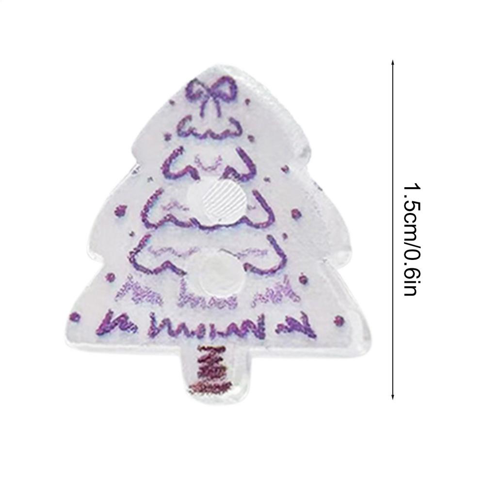 10 Pieces Christmas Tree Buttons Decoration Pin Ornament 2D Acrylic Christmas Craft Buttons DIY Hats Socks Decoration Buttons
