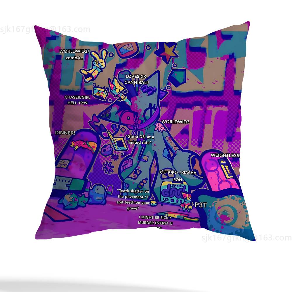 

F-Femtanyl Album Pillow Case Sofa Living Room Bedroom Headboard Backrest Cushion Square Cushion Nap Time 12x12Inch