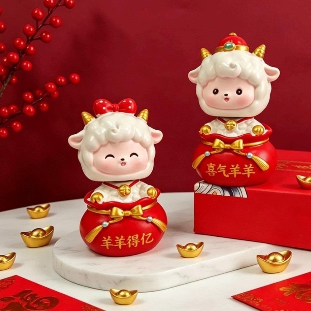 Shaking Head Year Of The Goat Ornament Cartoon Lucky Decor Spring Festival