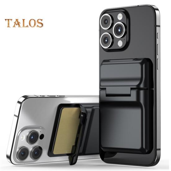 Magnetic Wallet Phone Holder 3 Cards Secure Stand Slot Card Holder for IPhone Multi-Functional Adjustable Phone Stand for MagSafe Cases