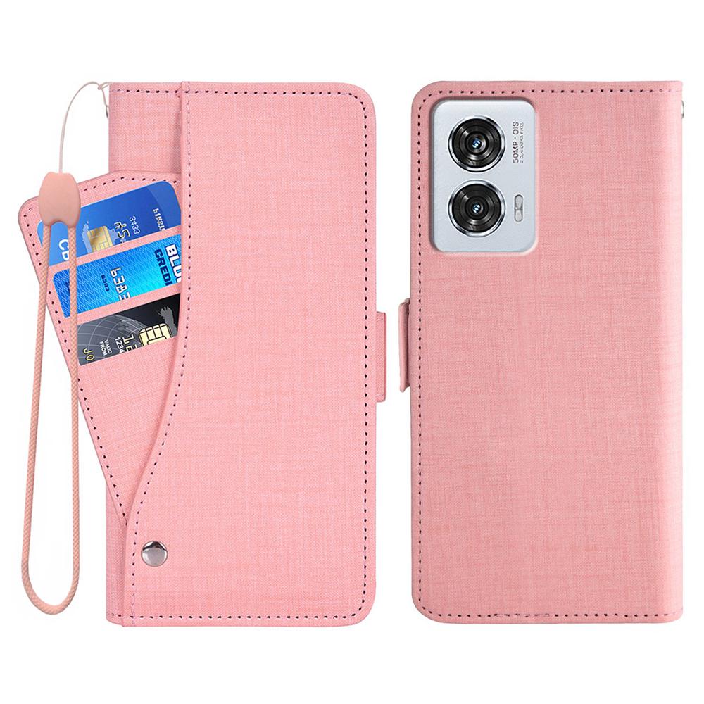 

For Motorola Edge 50 Fusion 5G Case Jean Cloth Texture PU Leather Wallet Phone Cover with Rotating Card Slots