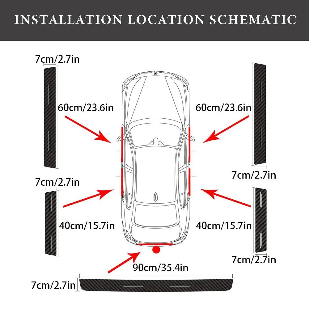 Car Carbon Fiber Threshold Protective Film Anti Scratch Waterproof Car Stickers Rear Bumper Guard For Mazda CX-5 Car Accessories