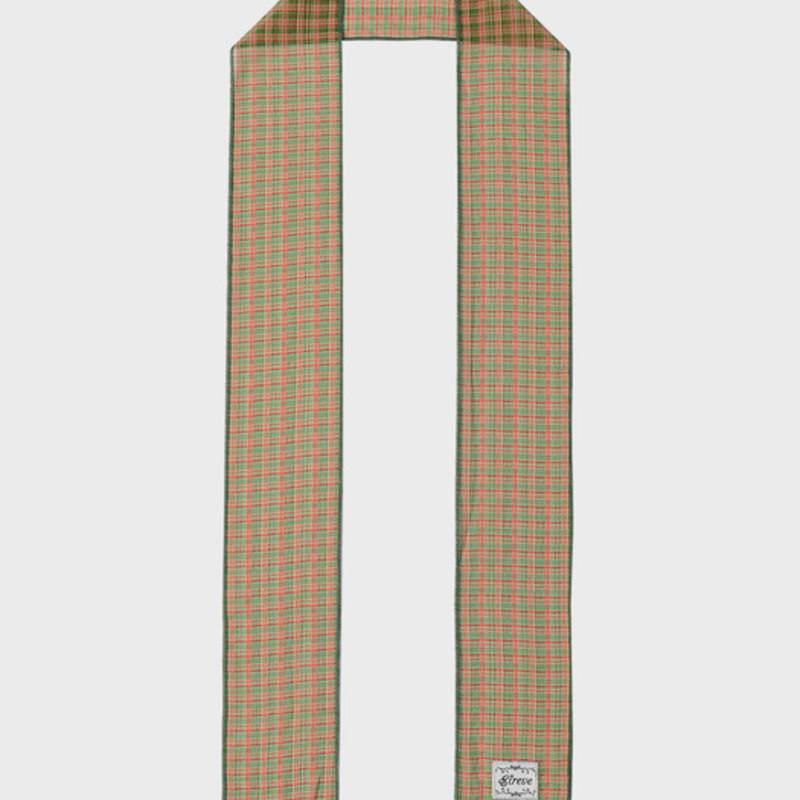 Eireve SUMMER CHECK CHIFFON LONG SCARF (GREEN/RED)