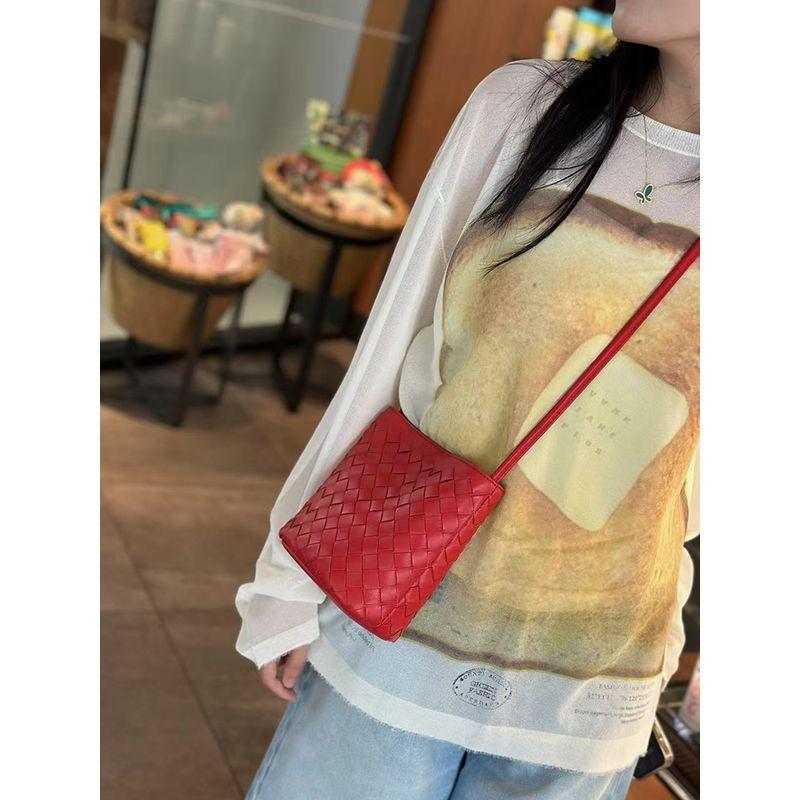 Bucket Bag Women High Sense 2025 Spring and Summer New Woven Genuine Leather Small Bag Fashion Niche Shoulder Shoulder Women's Bag