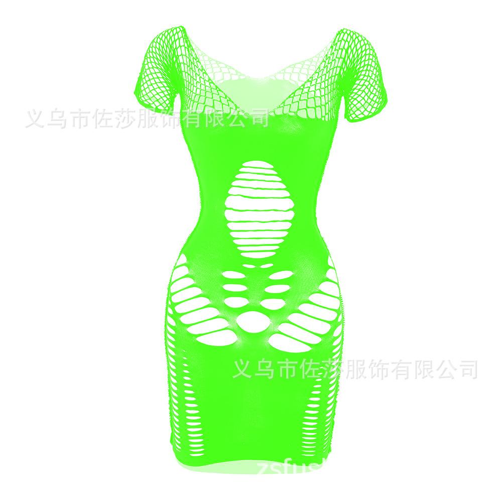 Sex underwear sexy fishing net mesh hip skirt one-piece tube top hollow perspective set