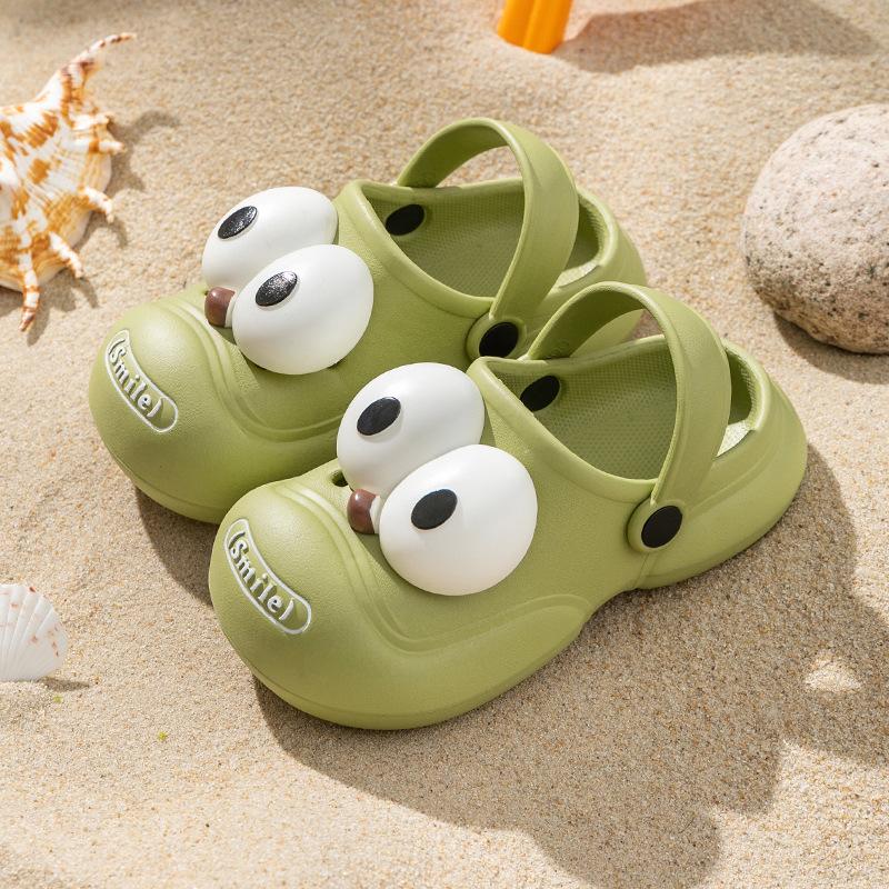 

Туфли для родителей и детей, женская летняя верхняя одежда на толстой подошве, мужские и женские, с рисунком Евы, нескользящие, классные тапочки с защитой от наступания на дерьмо 40-41 зелёный