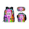 Box Printed Backpack Music Game Student Schoolbag Lunch Bag Pencil Case Set