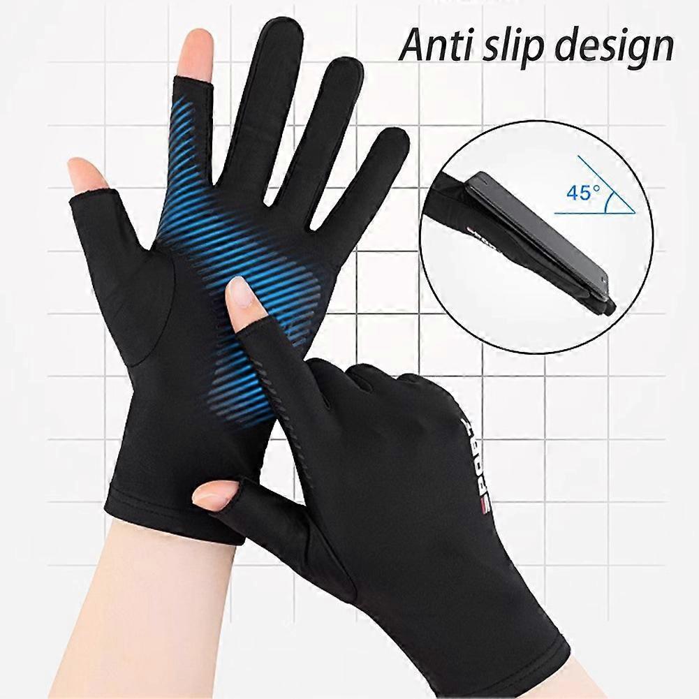 Sports Breathable Cooling Ice Silk Gloves UPF50+ Sun Protection for Cycling, Fishing & Driving