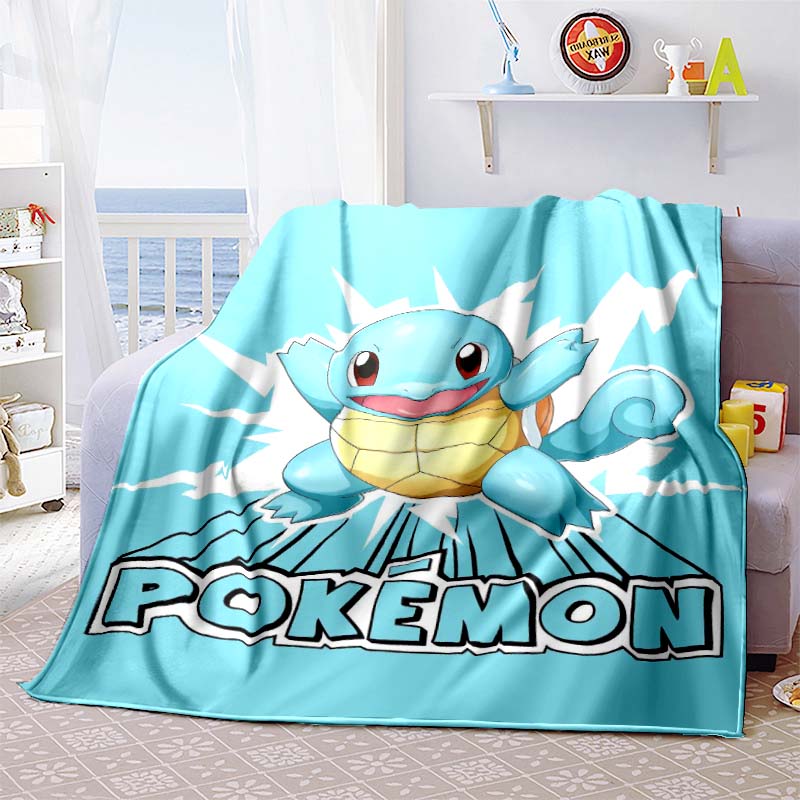 Pokem-Squirtles Decorative Blanket School Bedroom Decoration Fluffy Soft Blankets for Bed Bedspread the Sofa Throw Warm Winter89