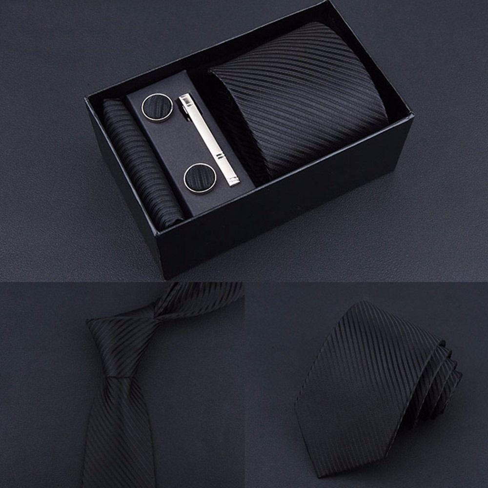 Fashion Handkerchief Wide Tie Sets Tie Clip Handmade Cravat Business Classic Men's Neck Tie Men