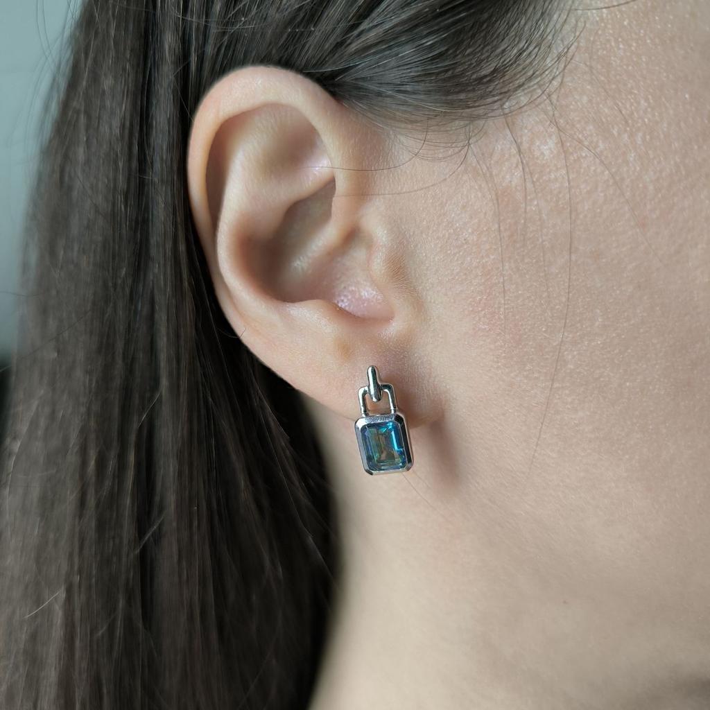 Boucles d'oreilles en argent avec topaze mystique 2,733 ct (2190189)