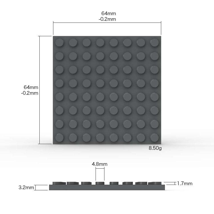 50pcs DIY Building Blocks  8x8 Dot 12Color Educational Creative Toys for Children Size Compatible With 41539 Thin Figures Bricks