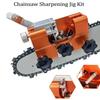 Affûteuse de chaîne de scie à chaîne à huile portative, nouveau petit modèle orange avec 4 tiges de meulage, facile à utiliser et à ranger