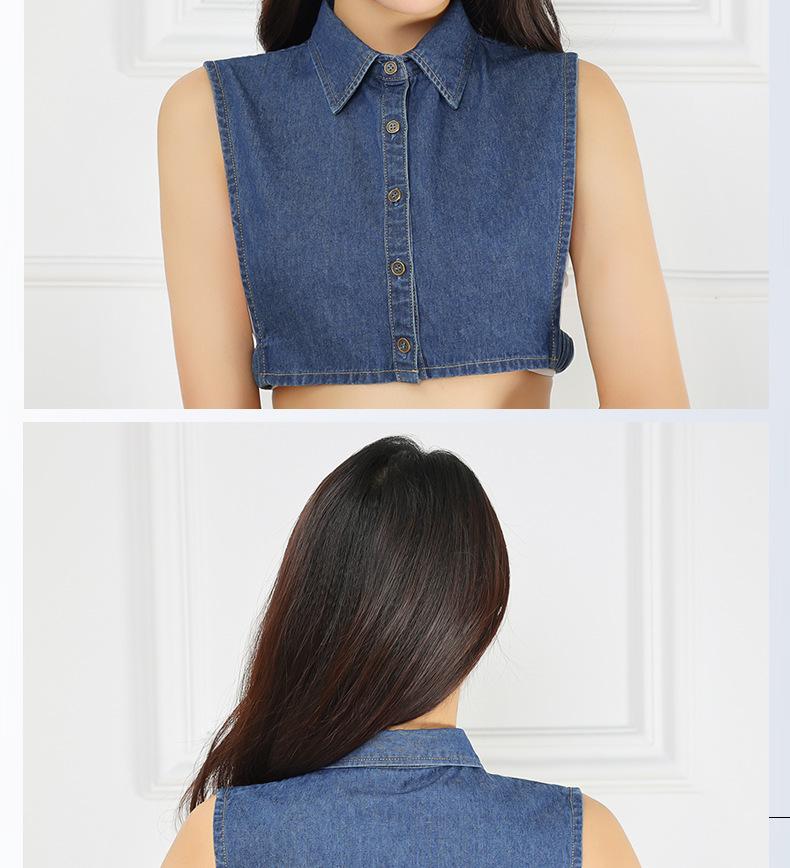 Versatile Women’s Washable Denim Dickey Faux Collar for Sweater
