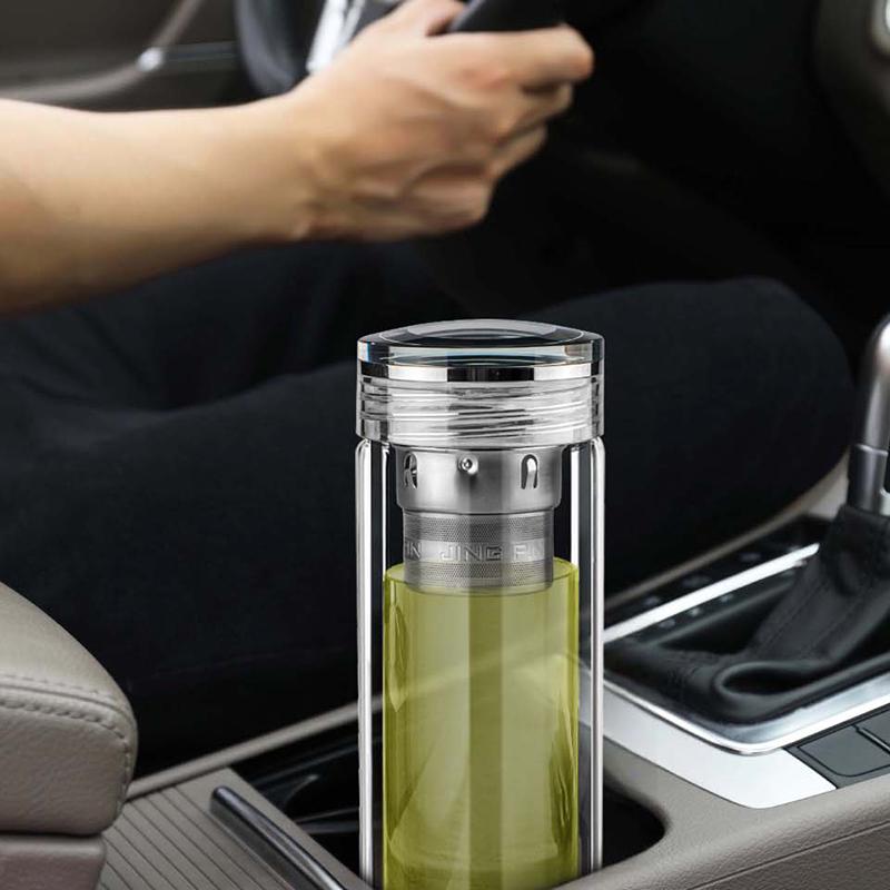 Double-Layer Glass Tea Infuser Bottle
