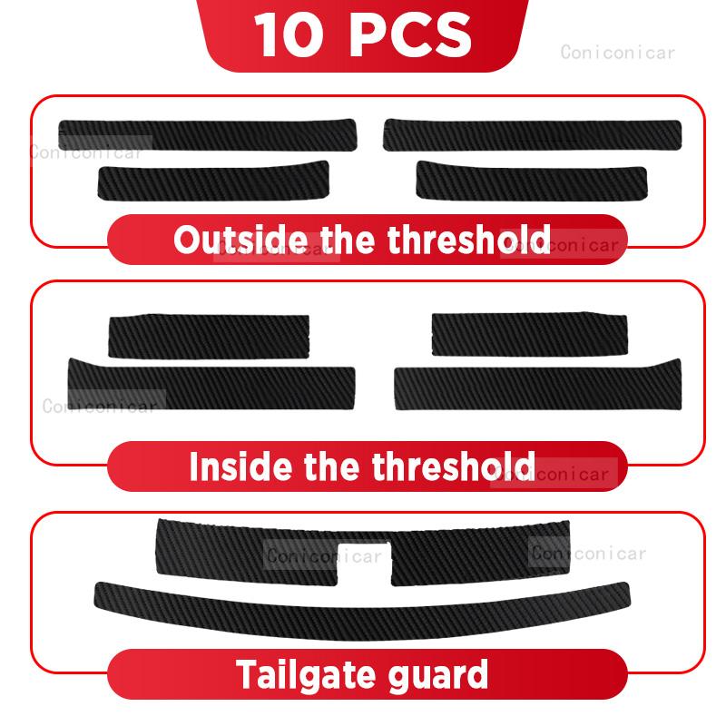 Car Carbon Fiber Door Sill Sticker For CHERY JAECOO J7 2025 Threshold Pedal Anti-scratch Interior Decoration Accessories