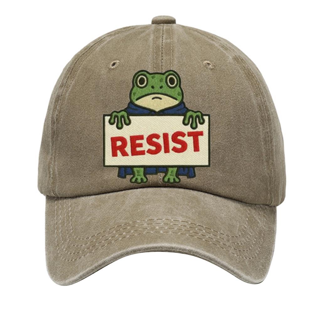 Men's Washed Cotton Baseball Cap With Printed Distressed Soft Top Denim Hat, Vintage Hat