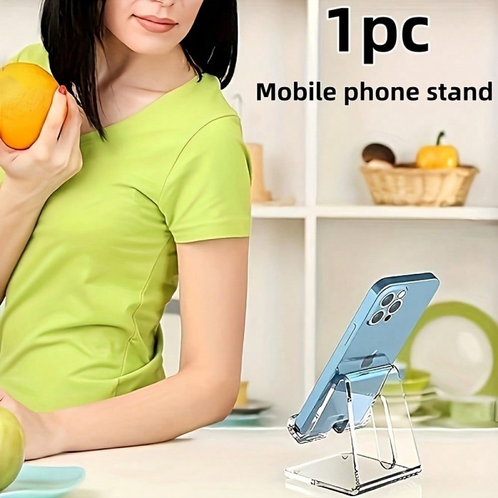 Minimalist Gooseneck Phone Mount 1pc Simple Style Transparent Desktop Phone And Tablet St Thick Stand Suitable For Dormitories Home Offices