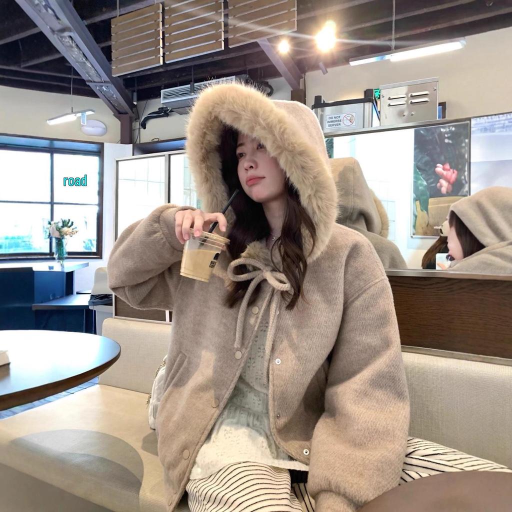 2026 Autumn/Winter Korean Style Velvet-Lined Woolen Cotton Jacket for Couples - Trendy, Thick, and Casual