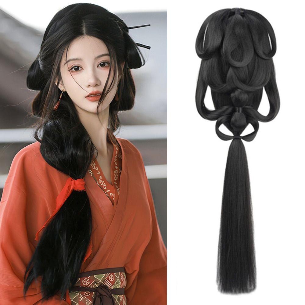 Long Straight Women Hanfu Wigs Lazy Costume Wig Hanfu Wig Headband  Princess Cosplay