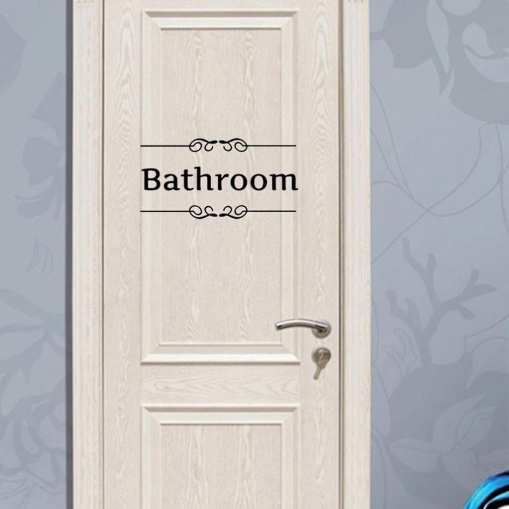 Removable Waterproof Bathroom Toilet Door Wall Decal Sticker Home DIY Decor