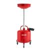 30L Waste Oil Drain Tank, Industrial Fluid Drain Tank with Adjustable Funnel Height, Portable Oil Drainer with Wheels & Toolbox, Fluid Fuel Transfer