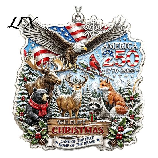 National Day Festive Ornaments 250 Anniversary USA Christmas Ornament, United States 1776-2026 250th Historic 1776 To 2026 Ornament Patriotic