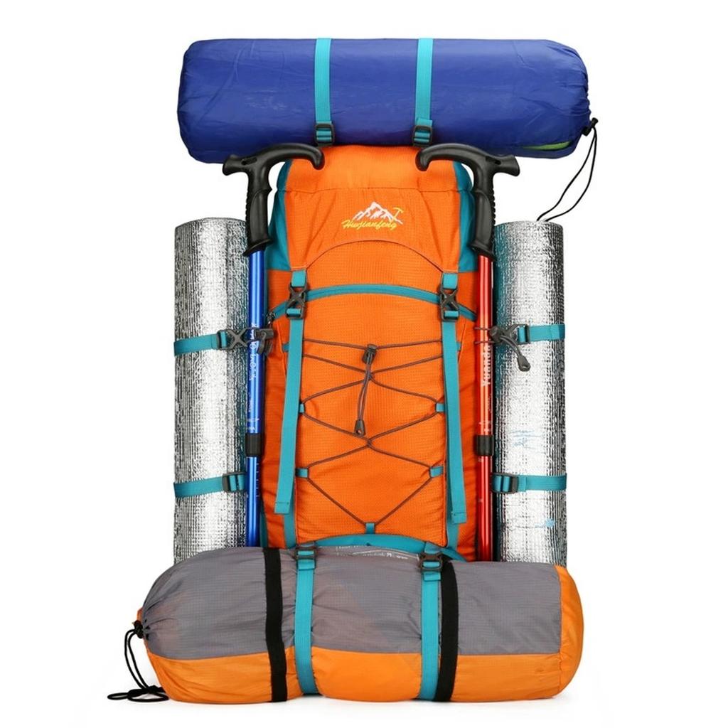 New Outdoor Camping Weight-reducing Travel Mountaineering Bag Large Capacity Sports Bag Waterproof Hiking Backpack 56-75L