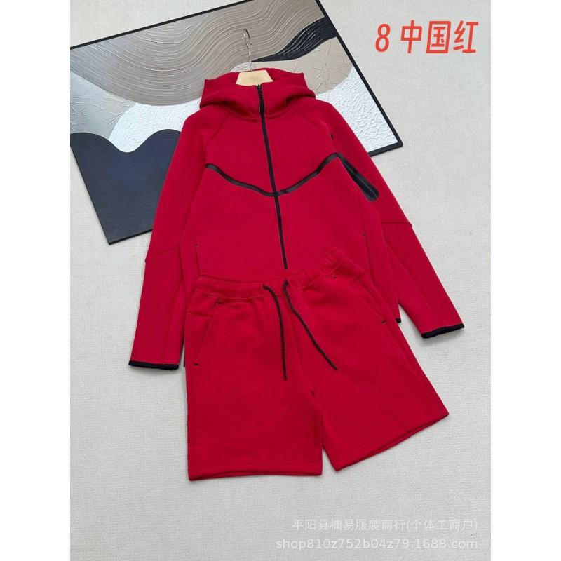 2026 SS Womens Casual Sport Tracksuit Long Sleeve Hooded Top Shorts Set Air Layer Fabric