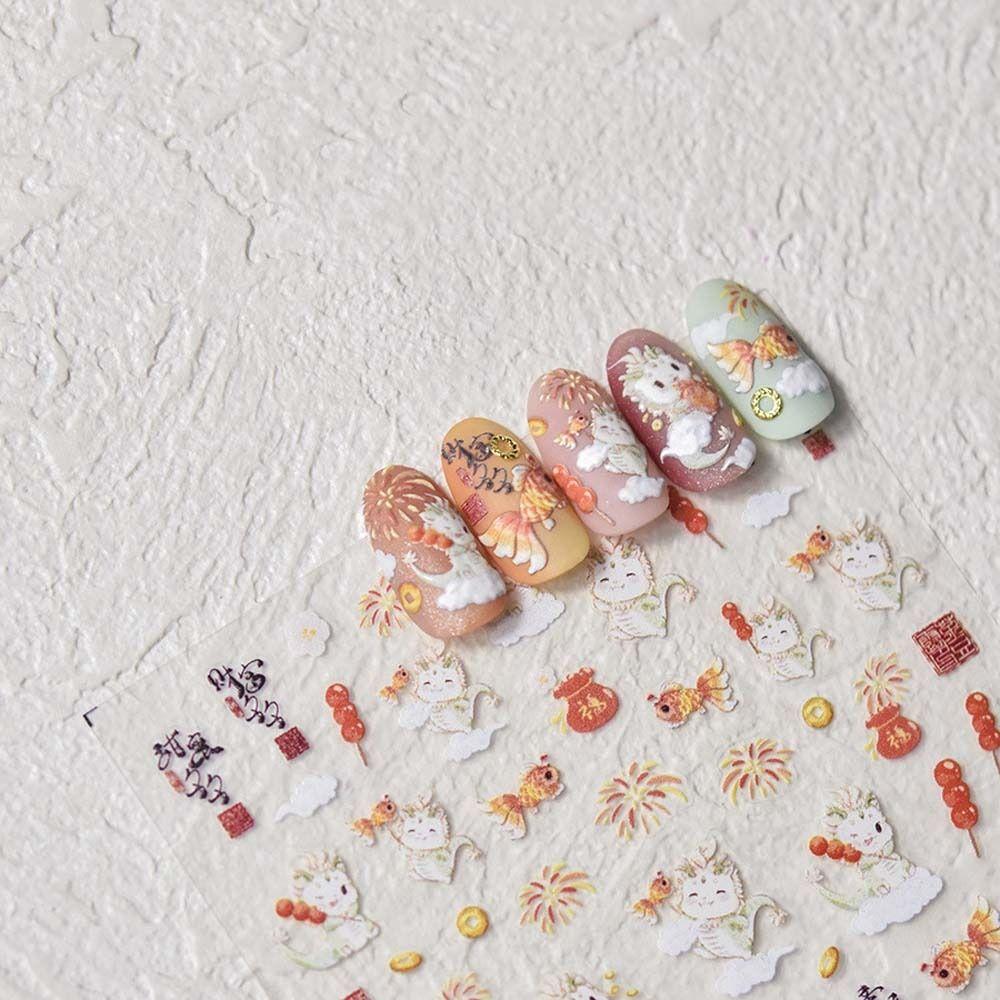 

Manicure Ornaments Chinese Nail Decals Nail Accessories Dragon Nail Decorations Girls