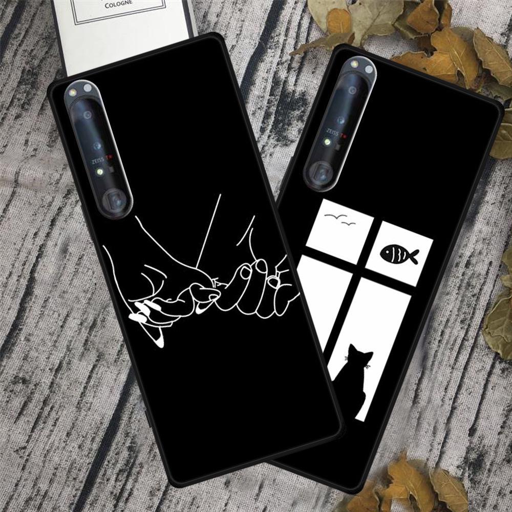 Simple Color Painted TPU Soft Shell Phone Case with Hollow Design for Sony 1 IV