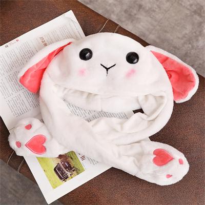 1pc 60cm Humorous Rabbit Cap featuring Ears Moving Plush Toy Stuffed Gentle Cap Doll Adorable Birth Date Present DESIGNED FOR Children Gir