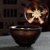 Cuptor chinezesc Schimbare ceașcă de ceai din ceramică Jianzhan, ceașcă de ceai cu glazură retro Temmoku, ceramică albastră, bol de ceai pentru acasă, ceai, cești master