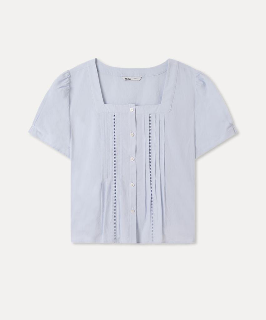 MIXXO Square Neck Pintuck Blouse