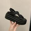 Platform sandals summer new casual elastic band foot cover word with muffin sandals tide