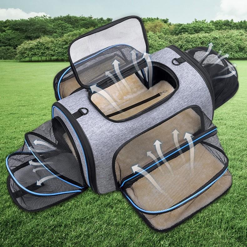Expandable Pet Carrier & Cat Bed - Crossbody Travel Bag for Dogs & Cats