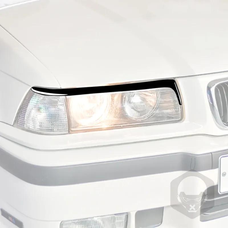 For BMW E36 1992 1993 1994 1995 1996 1997 1998 Accessories Car Black Plastic Lamp Eyebrow Trim Sticker Decoration