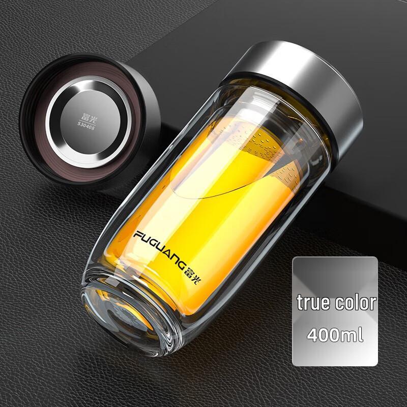 FUGUANG Double-Wall Glass Tea Infuser Bottle