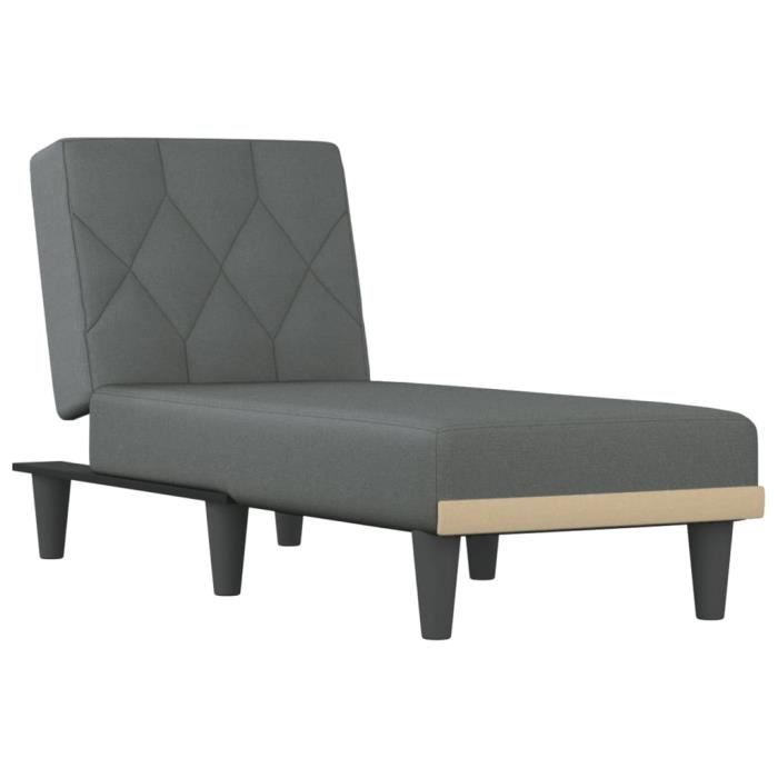 VidaXL Chaise longue gris foncé tissu 352857