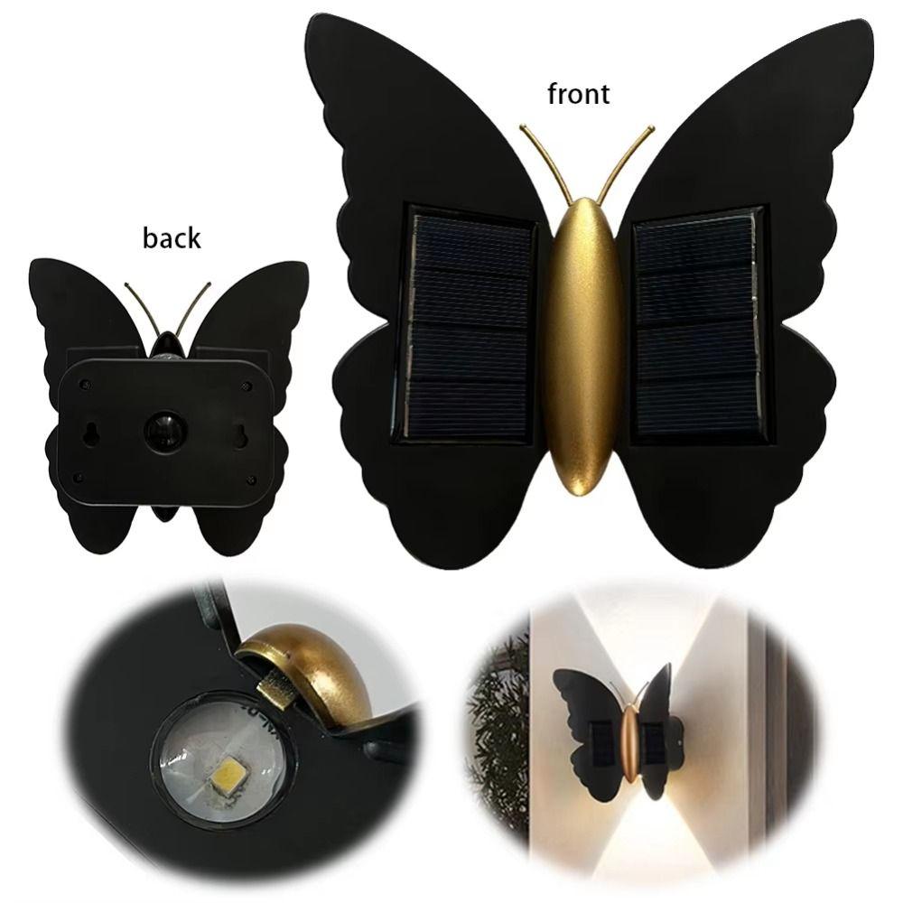 Butterfly Shaped Butterfly Solar Wall Light Motion Sensor Auto On/Off Solar Powered Wall Light Automatic Operation