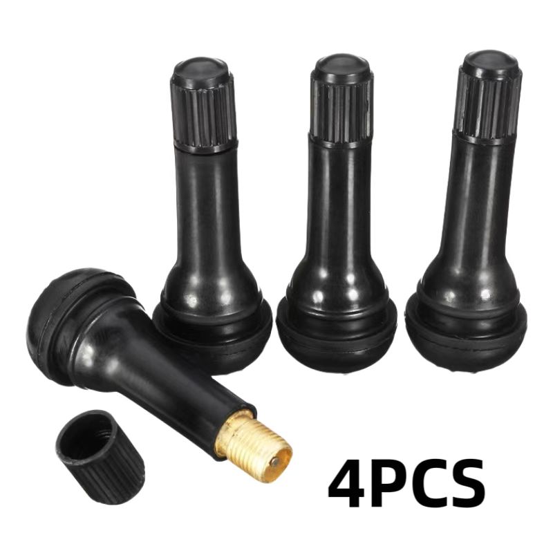 

TR414 Black Tubeless Car Wheel Tire Valve Stems with Caps Snap in Type Rubber Tire Valve Stem Cover High Quality Car Accessories