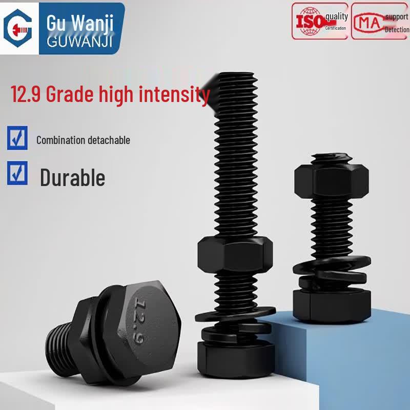 GUWANJI 12.9 Grade High-Strength Hex Bolt & Nut Washer Combo Set