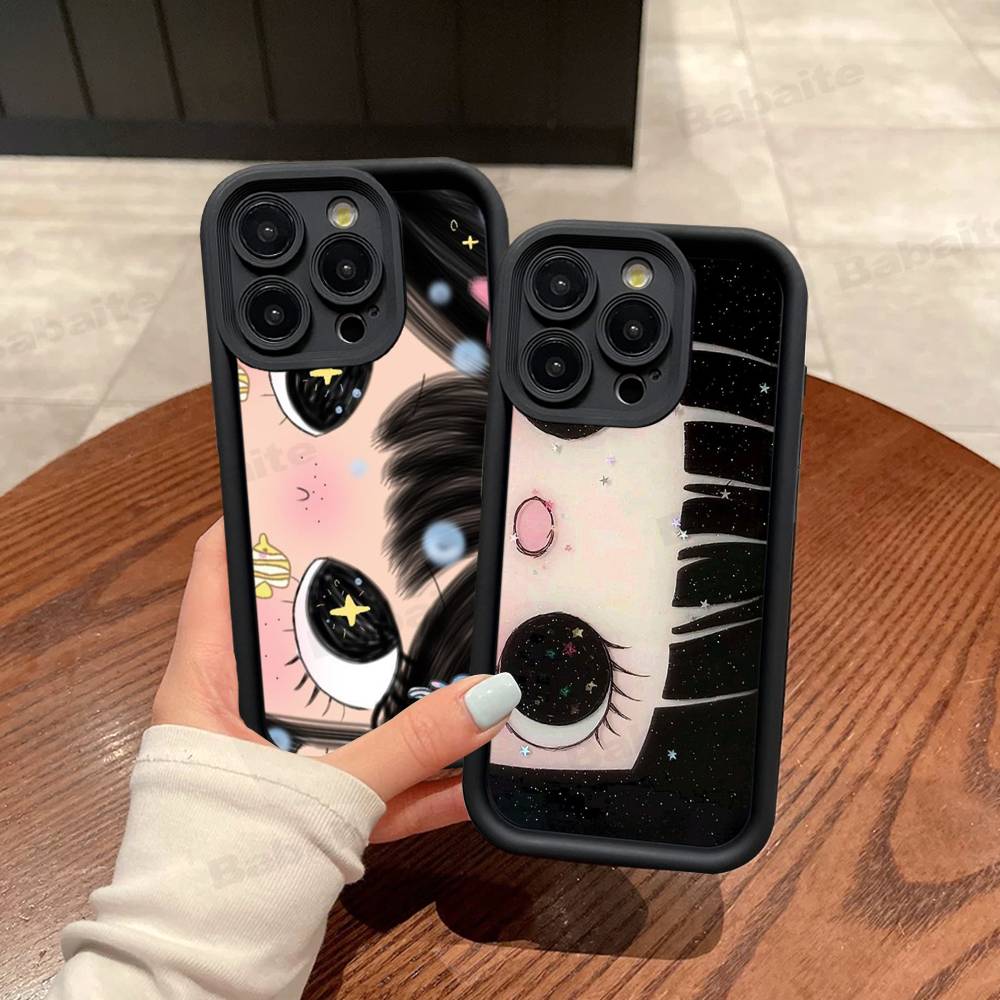 BIG EYES COMIC GIRL Phone Case For IPhone 17 16 15 14 13 12 11 Air Plus Pro Max Soft Back Cover